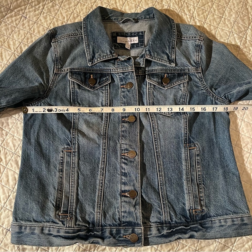 Loft Medium Wash Denim Jacket - S - image 4
